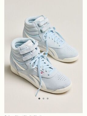 Reebok Women's Powder Blue High-Top Sneakers with White Trim